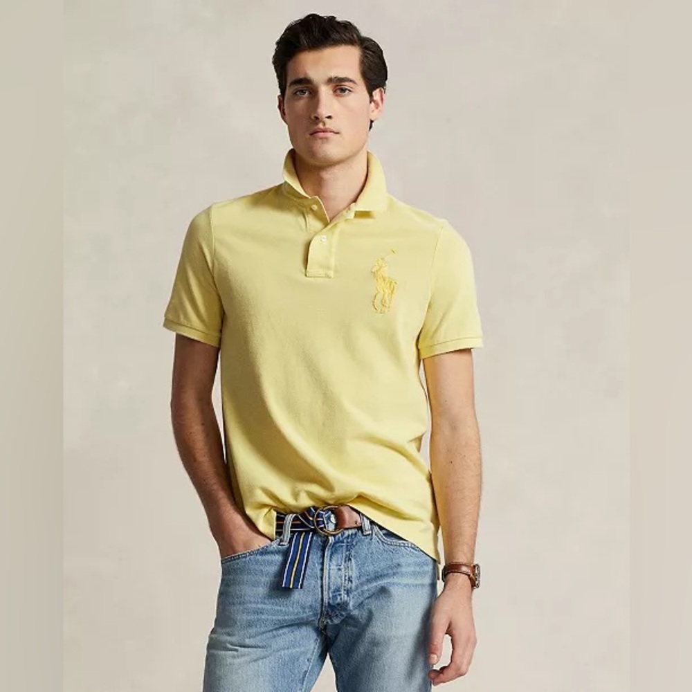 Ralph Lauren Men's Light Yellow Polo Shirt